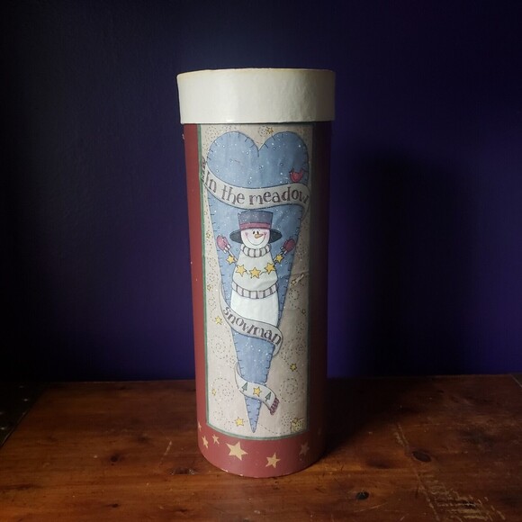 VTG Christmas in the Country Snowman Canister Farmhouse Cottage Grandma Core - Picture 9 of 9